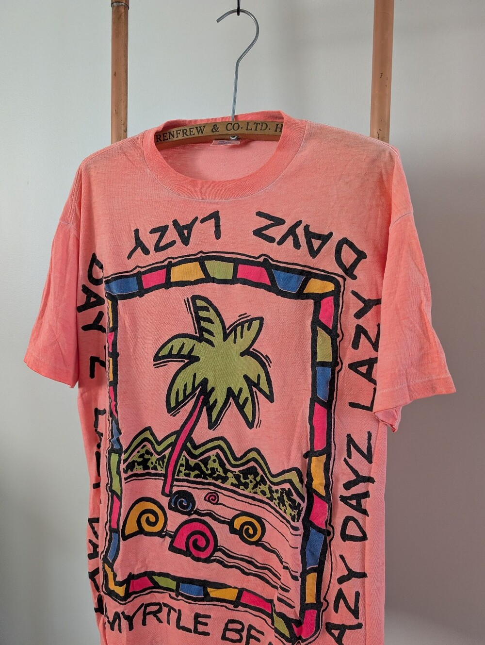 🌴Vintage 1980s or early 1990s "LAZY DAYZ" - MYRTLE BEACH - Unisex🌴 - Picture 2 of 8